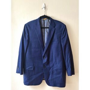 Hickey Freeman Loro Piana Wool 46R Blue Suit 2 Piece